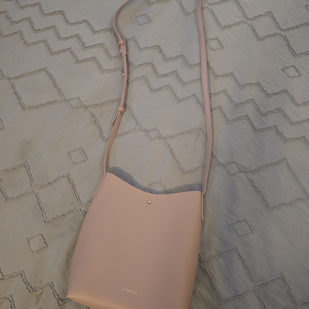 Blush Pink Minimalist Crossbody Bag with Smooth Texture